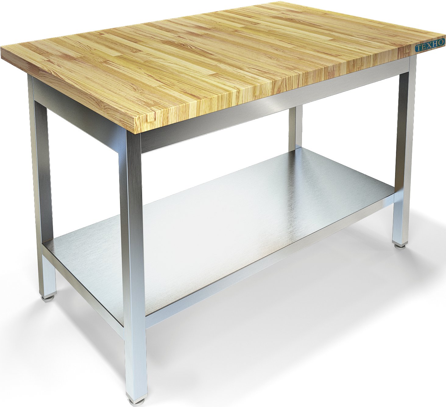 Кондитерский стол со столешницей из бука СП-323/1208 со сплошной полкой (Техно ТТ)